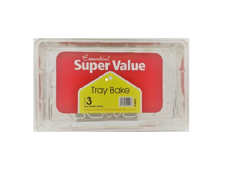 320 X 210 X 33mm Extra Value Pack 3 Tray Bake - Click Image to Close