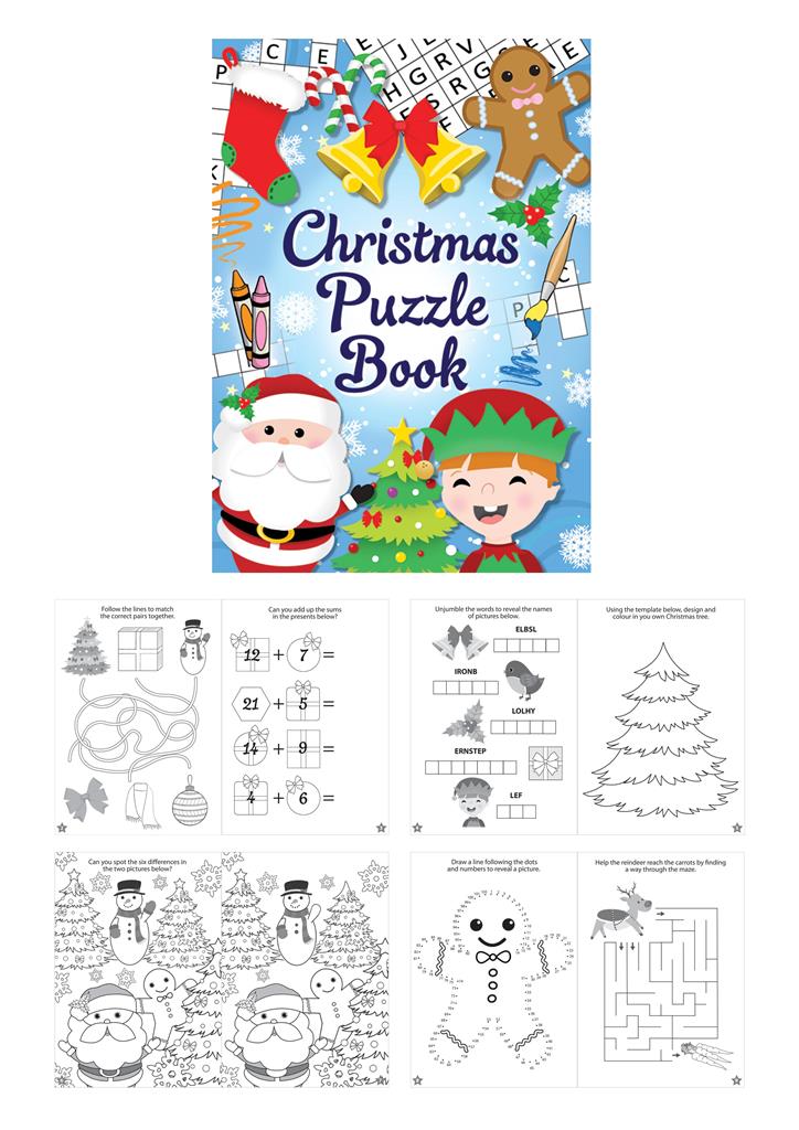 Mini Christmas 10 x 14cm Puzzle Book X 48 ( 12p Each ) - Click Image to Close