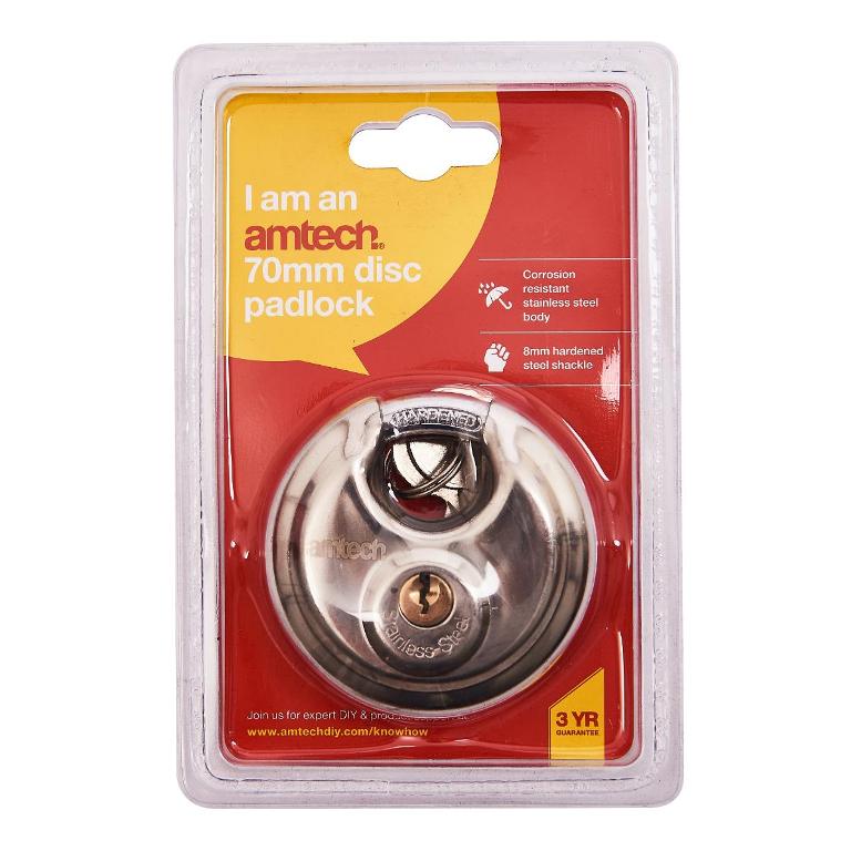 Amtech 70mm Disc Padlock - Click Image to Close