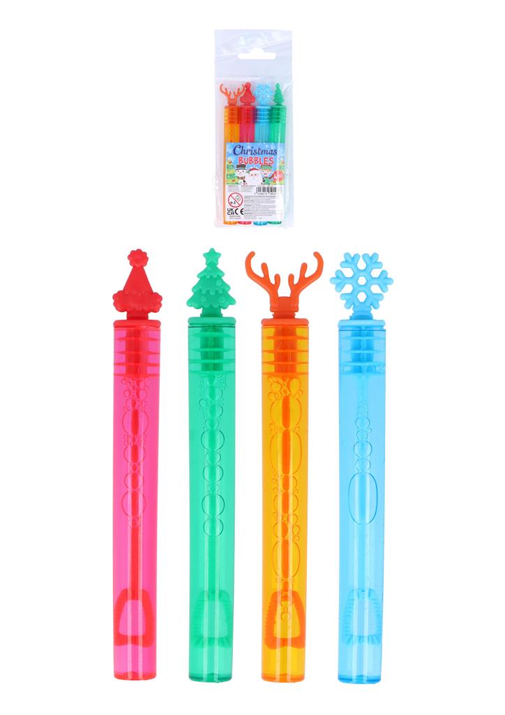 Christmas Mini Party Bubble Tubes 4ml ( Assorted Colours) - Click Image to Close