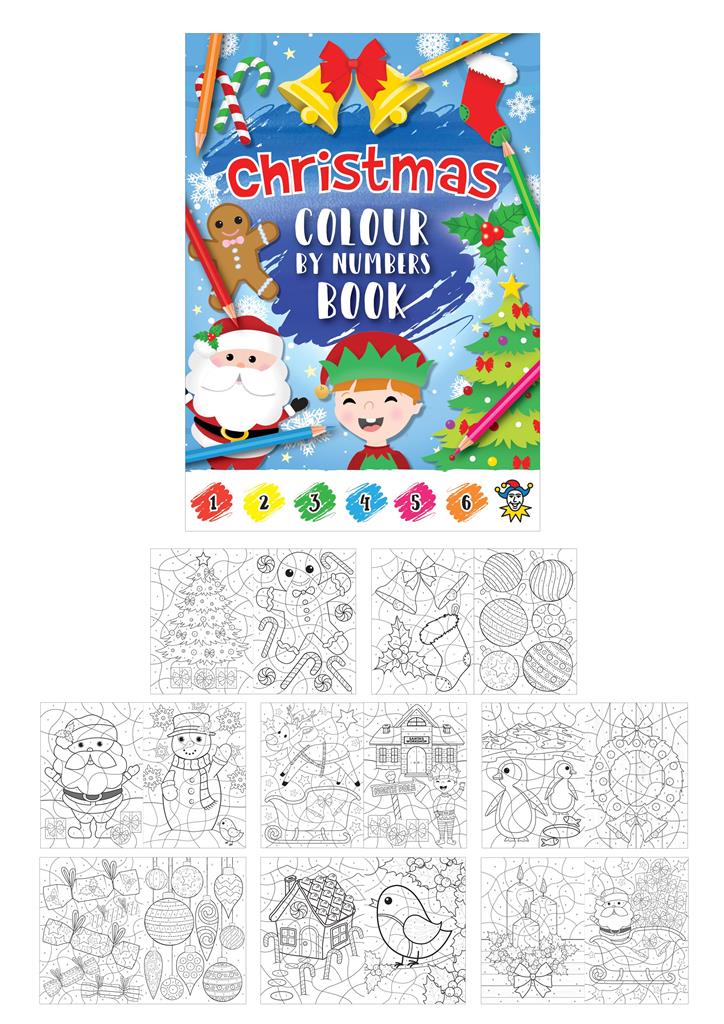 Christmas 10.5cm Colour By Numbers Book X 48 ( 10p Each) - Click Image to Close