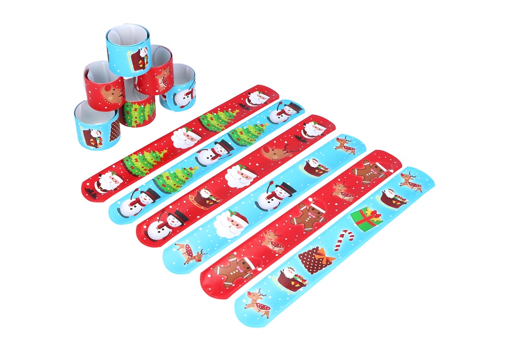 Christmas Snap Bracelets with Print ( Assorted Designs ) - Click Image to Close