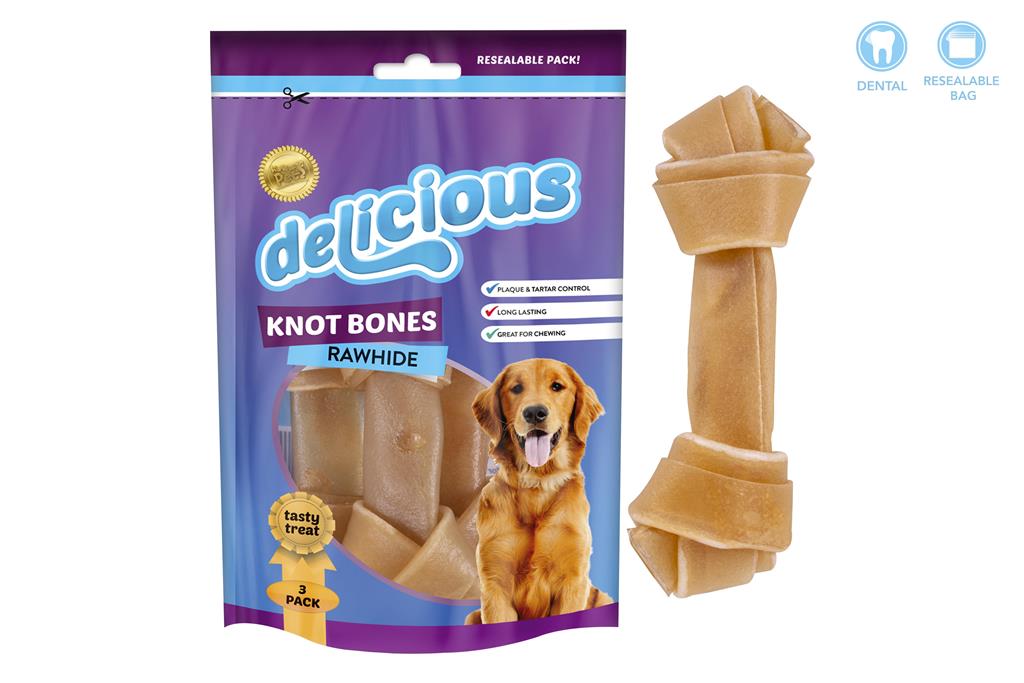 Rawhide Knot Bone ( 3 Pack ) - Click Image to Close