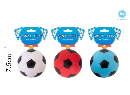 Pets Squeaky Vinyl Football Dog Toy 4 Colours - Click Image to Close