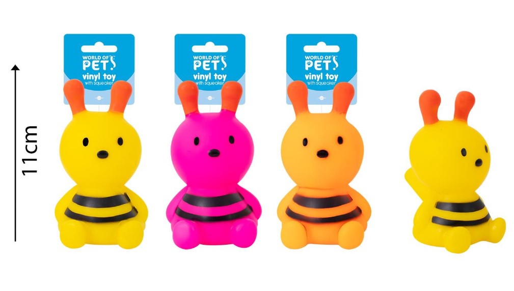 Pets Squeaky Vinyl Bee Dog Toy - Click Image to Close