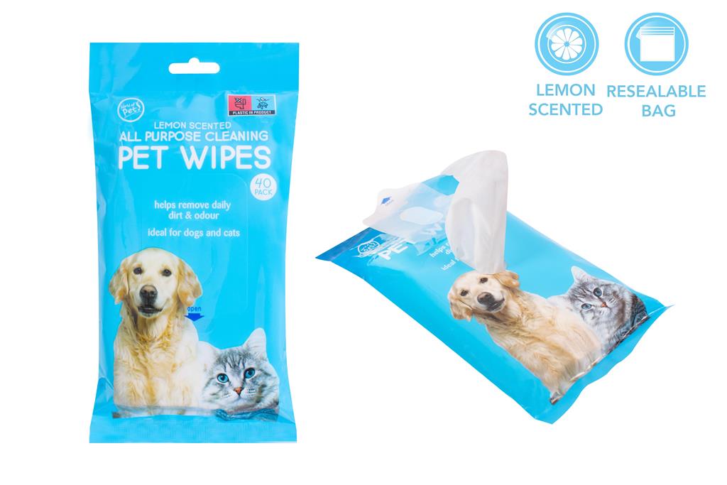 World Of Pets All Purpose Cleaning Pet Wipes 40 - Click Image to Close