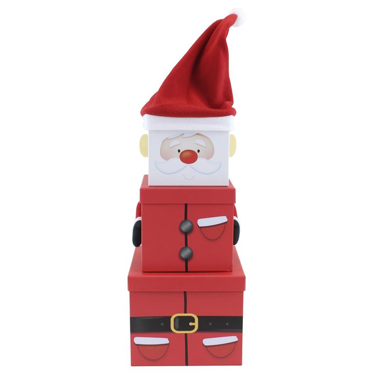 Plush Gift Box Set 3 Piece - Santa Xl - Click Image to Close