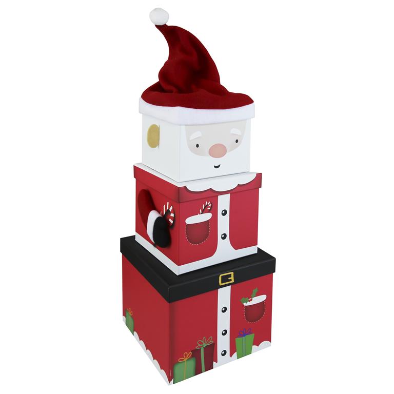 Plush Box Xl Santa 3 Piece - Click Image to Close