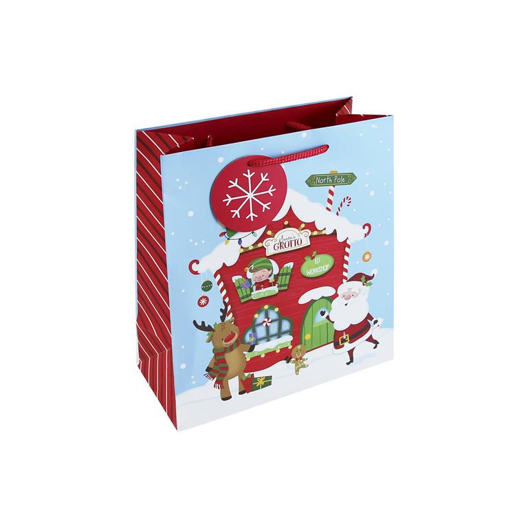 Christmas Santa Grotto Medium Gift Bag( 215mm X 253mm X 102) - Click Image to Close