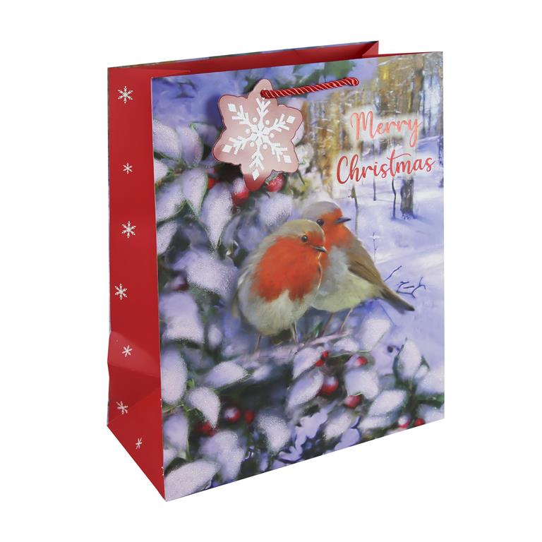Christmas Robin Large Bag ( 265mm X 330mm X 140mm ) - Click Image to Close