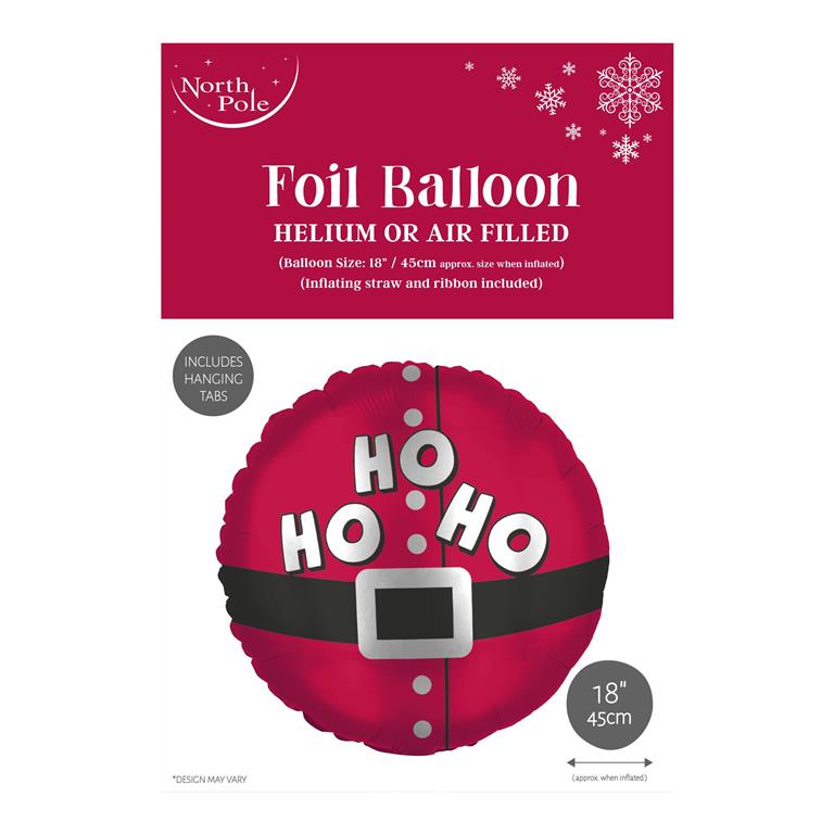 Christmas 18" Santa Hoho Foil Balloon - Click Image to Close