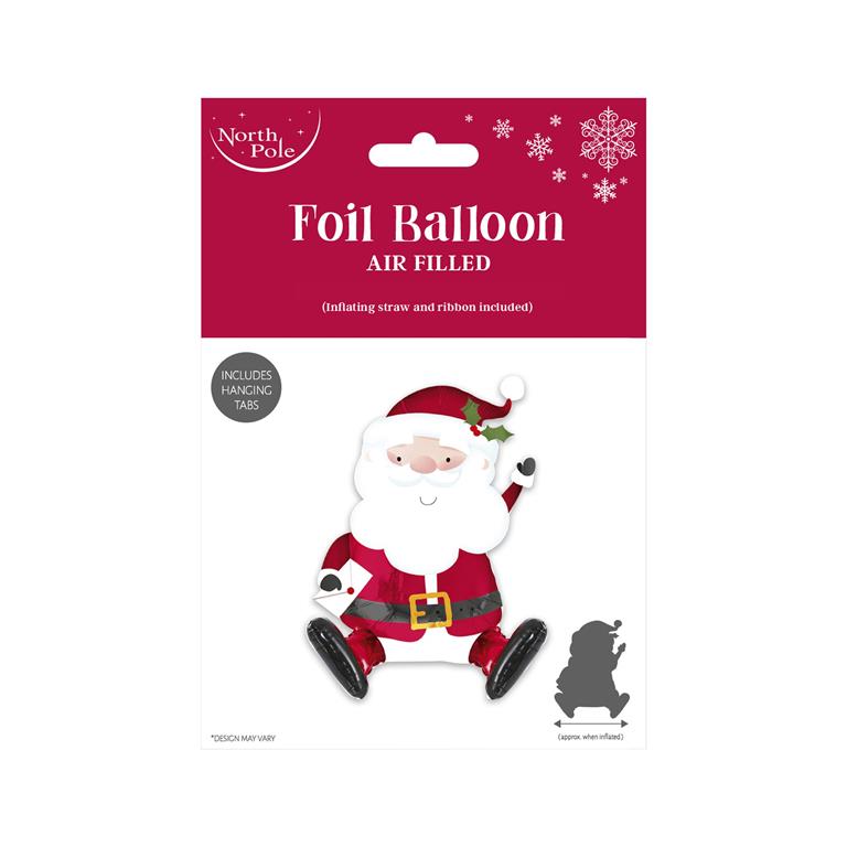 Santa Sitting Foil Balloon 50cm X 60cm - Click Image to Close