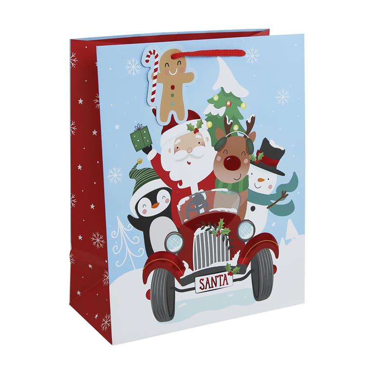Christmas Cute Santa Large Gift Bag - Click Image to Close