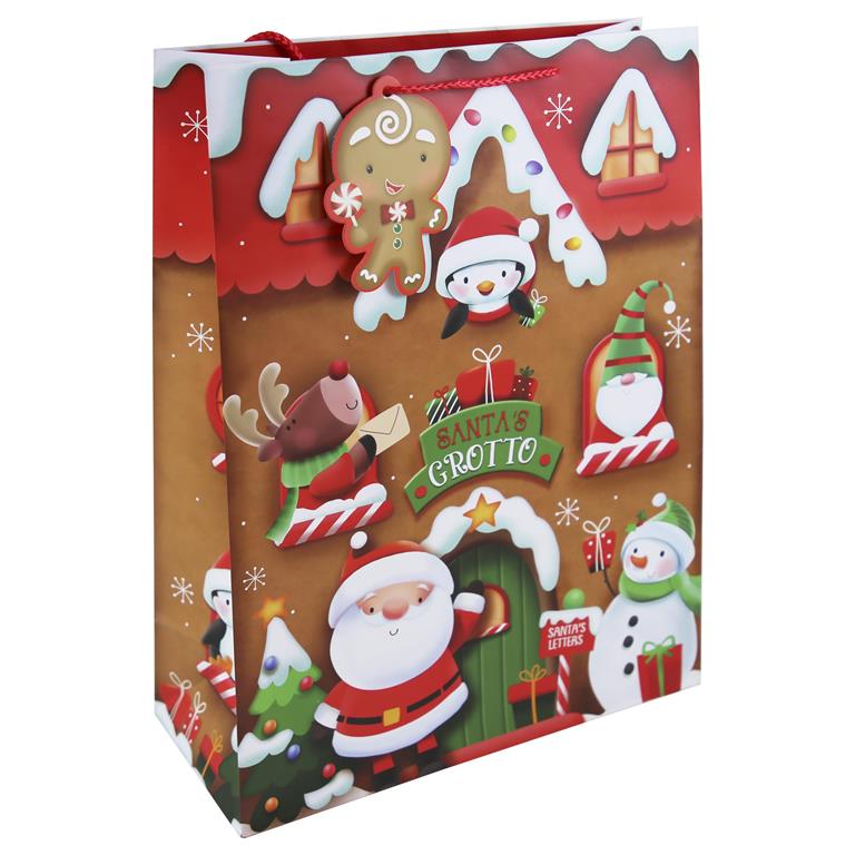 Christmas Santa's Grotto Extra Large Gift Bag - Click Image to Close
