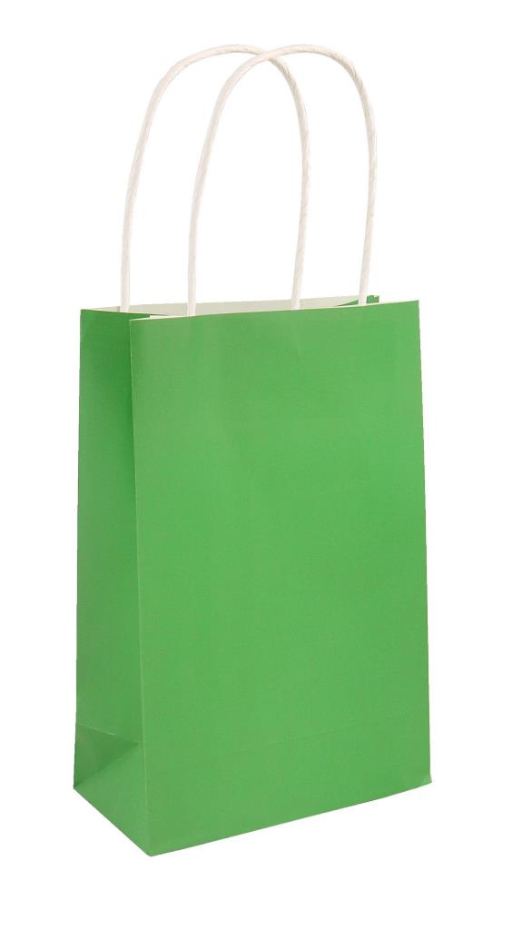Green Paper Party Bag With Handles 14X21X7cm - Click Image to Close