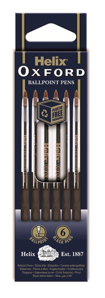 Helix Black Oxford Stick Pen X 6 - Click Image to Close