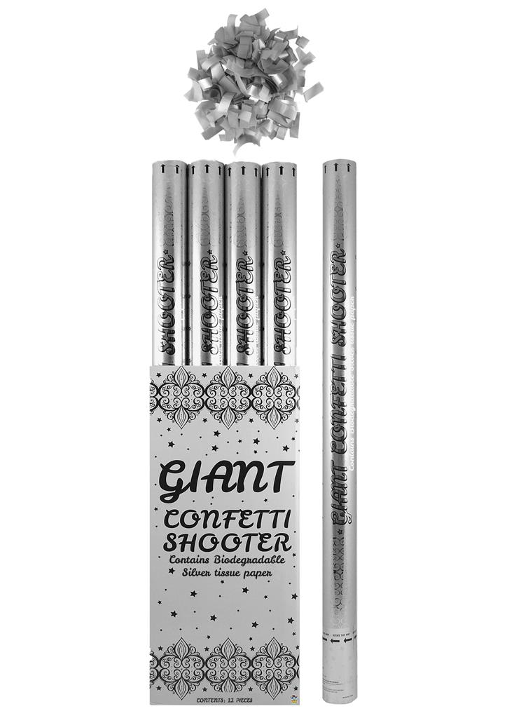 Silver Deluxe Confetti Shooter 80cm - Click Image to Close