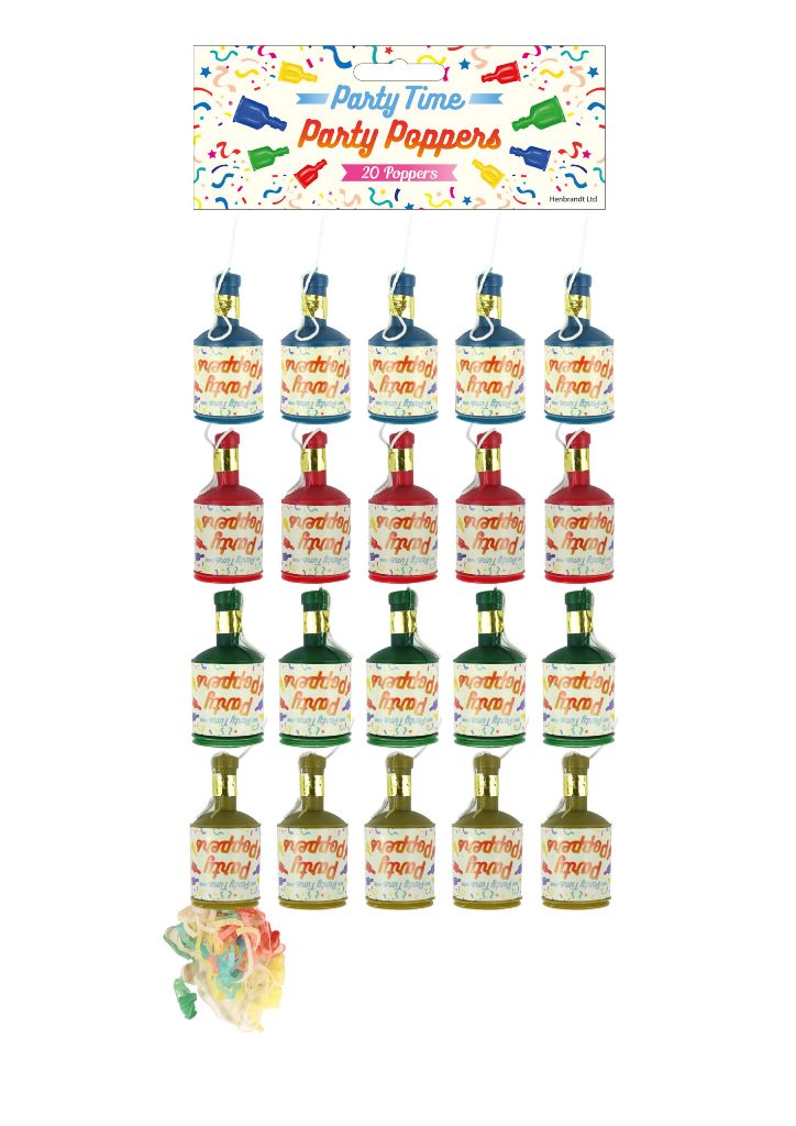 Mixed Colour Party Poppers - Click Image to Close