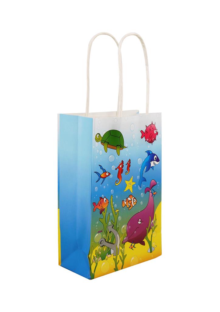 Sealife Paper Party Bag With Handles 14cm x 21 cm x 7cm - Click Image to Close