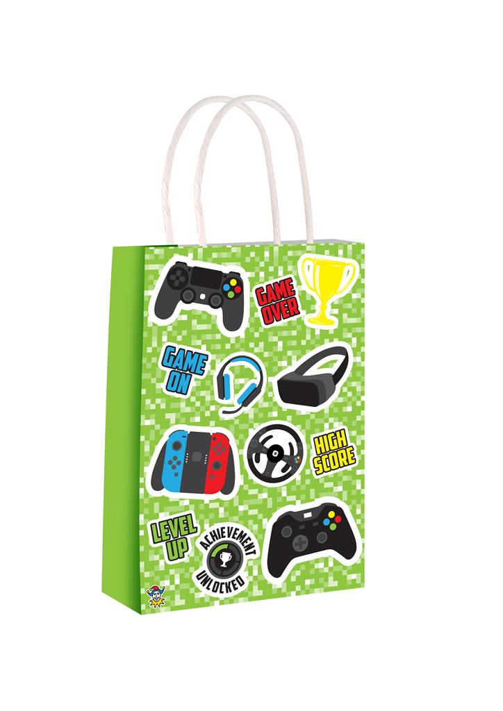 Gamer Paper Party Bag With Handles 14cm X 21 cm X 7cm - Click Image to Close