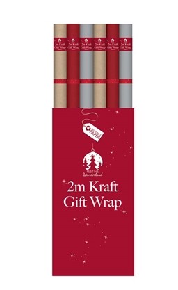 Wrap XMAS Coloured Kraft Wrap 2m x 70cm - Click Image to Close