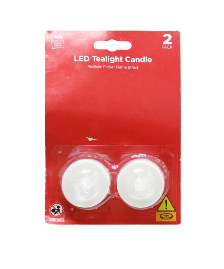 Led Tealight Candle 2Pc Flicker - Click Image to Close