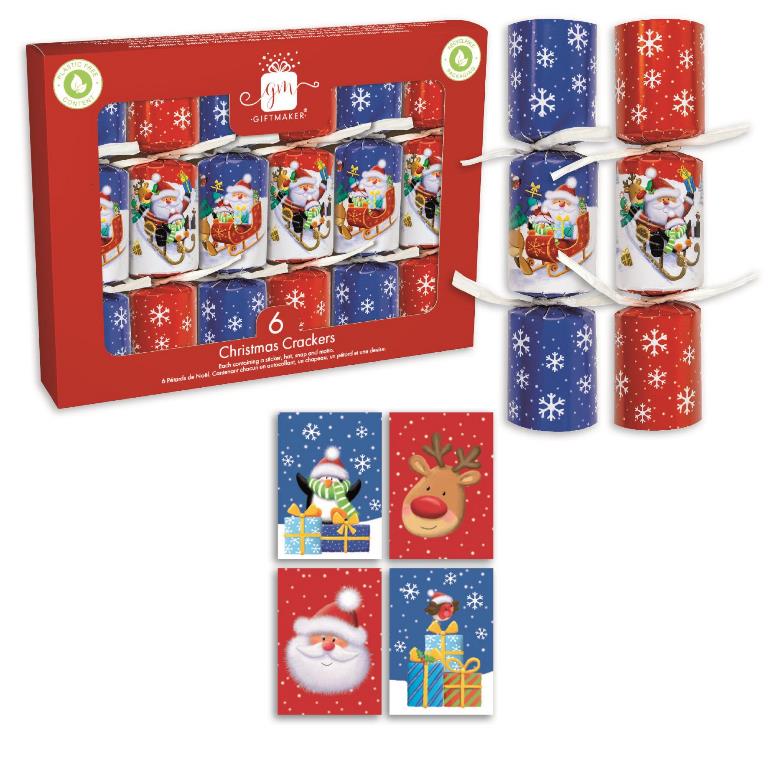 Christmas Crackers 6" x 6 Santa & Friends - Click Image to Close