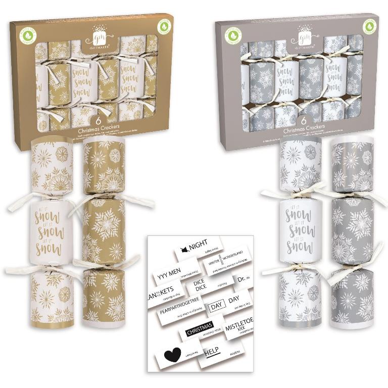 Christmas Crackers 6" x 6 Gold & Silver - Click Image to Close