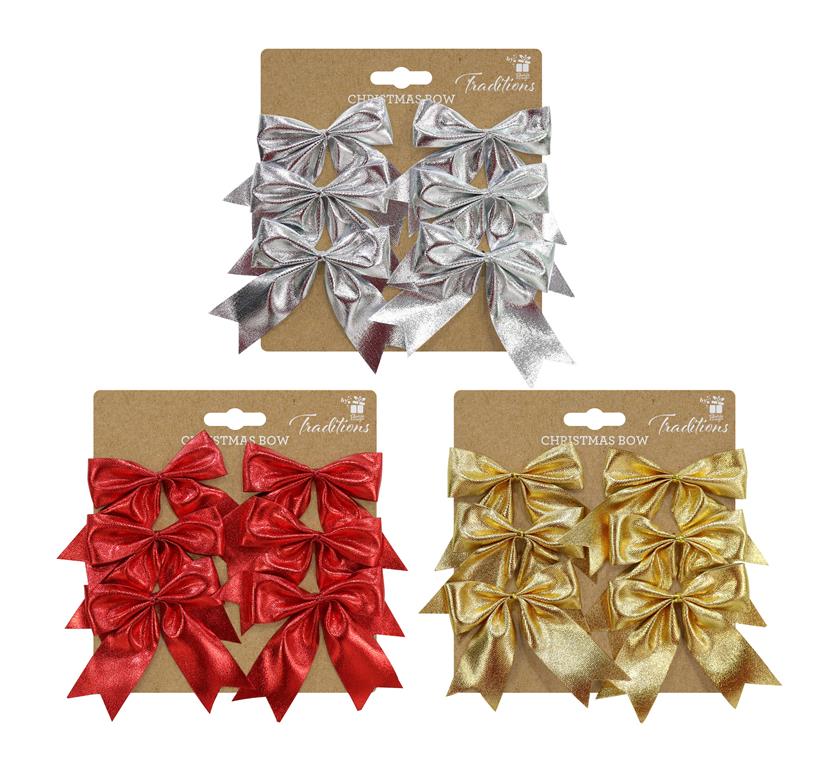 Metallic Mini Bow 6 Pack ( Assorted Colours ) - Click Image to Close