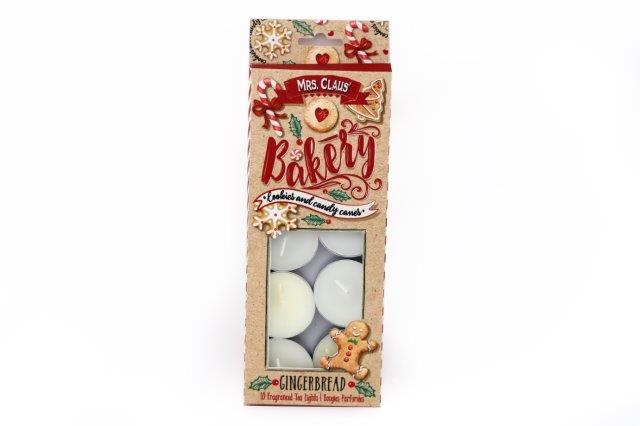 Gingerbread Bakery Tea Lights Pack Of 10 - Click Image to Close