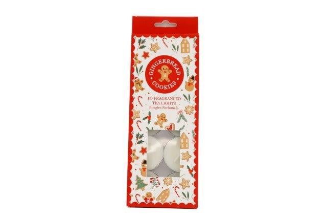 Christmas Gingerbread Tea Lights Pack Of 10 - Click Image to Close