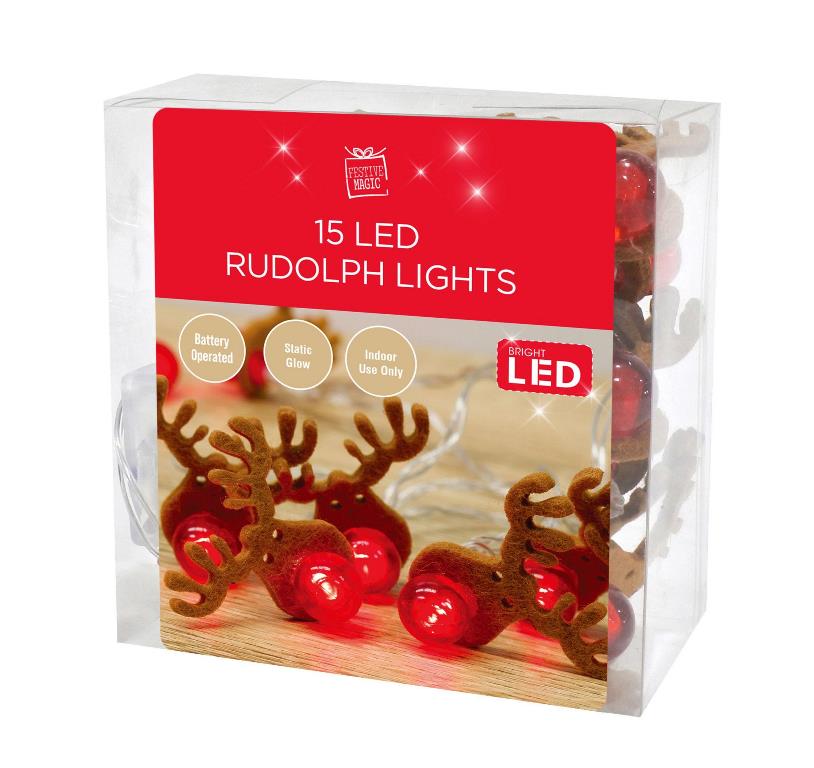 LIGHT UP 15 RUDOLPH LIGHTS - Click Image to Close