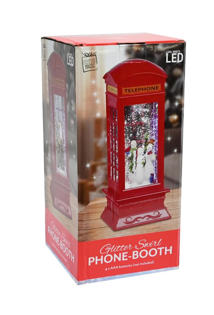 Led Glitter Swirl Phonebooth 26cm - Click Image to Close