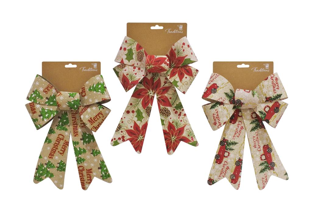 Printed Bow Vintage 16 x 25cm ( Assorted Designs ) - Click Image to Close
