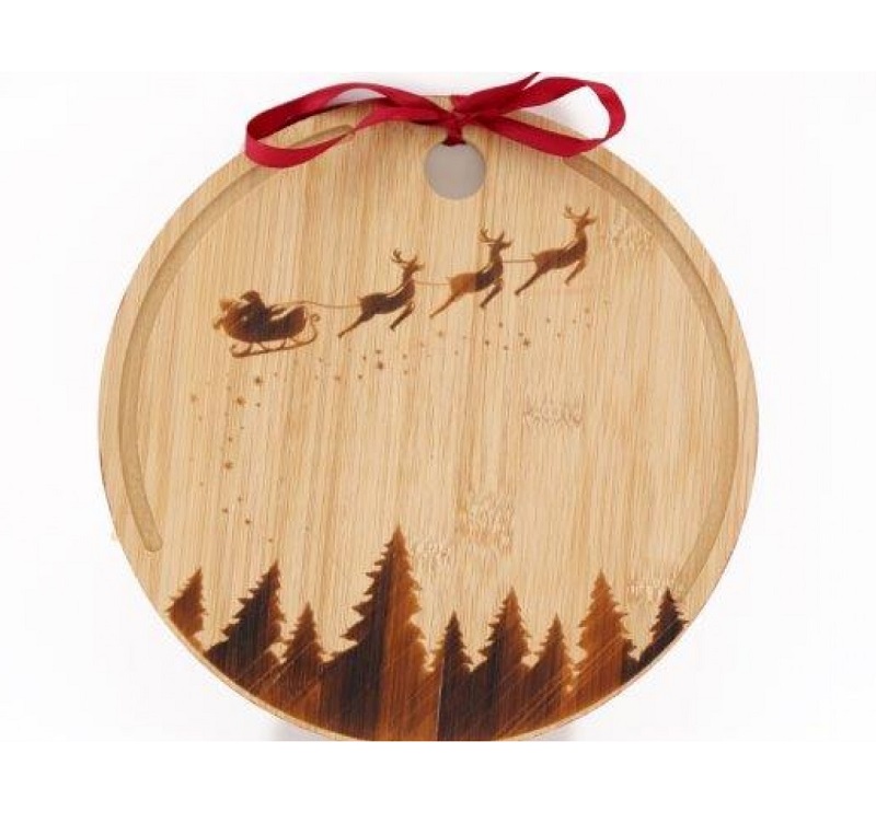 Christmas Round Chopping Board - Click Image to Close