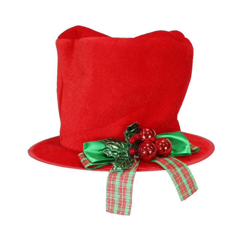 Holly Berries Top Hat Velvet - Click Image to Close