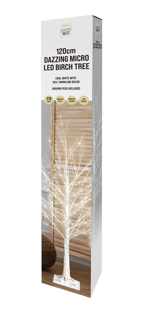 Twinkle Cool LED Micro Birch Tree 1.2m - Click Image to Close