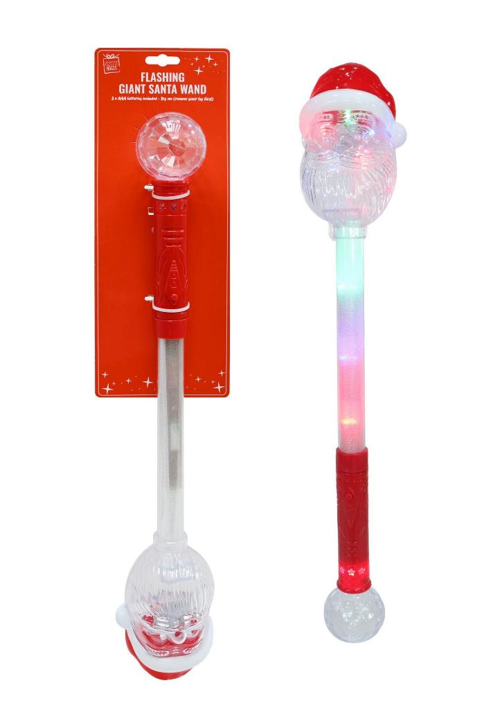 Flashing Santa Stick 51Cm - Click Image to Close