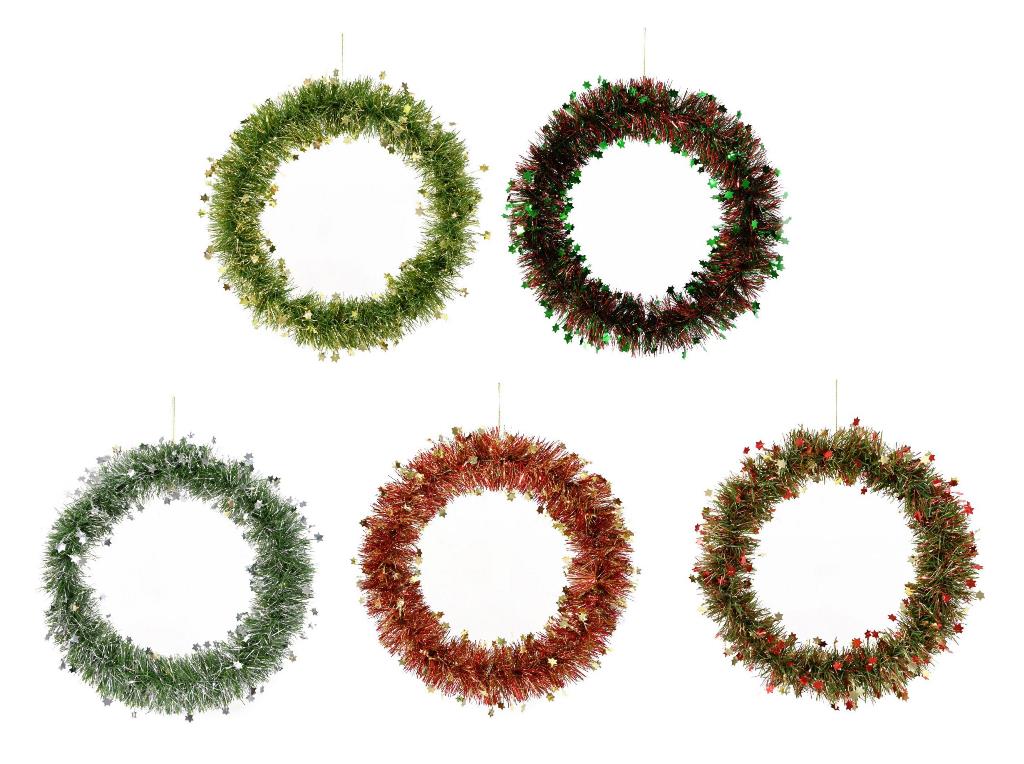 Hanging Wreath Mixed With Stars - Click Image to Close