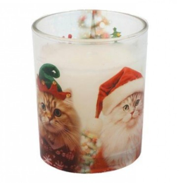 Christmas Cat In Hat Boxed Candle 7x7.5