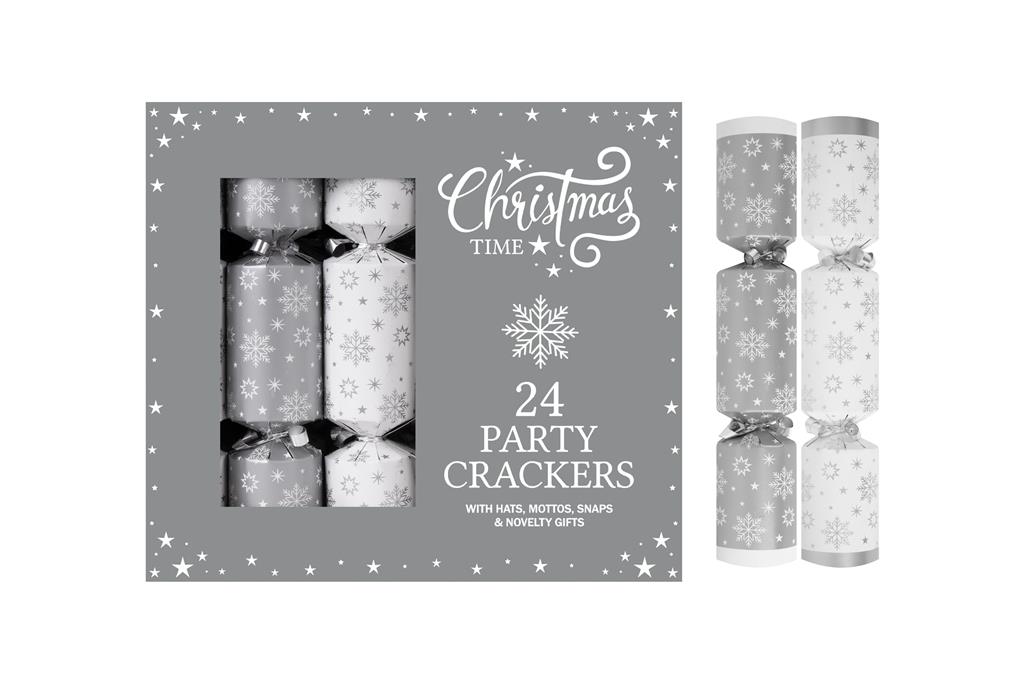 Christmas Crackers 8" x 24 Silver Stars - Click Image to Close