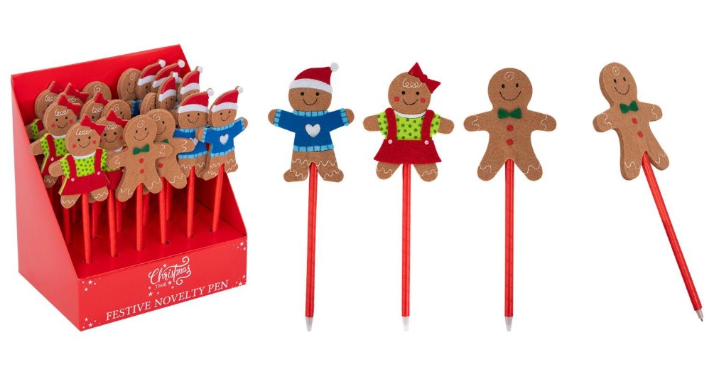 Christmas Gingerbread Man Novelty Pen - Click Image to Close