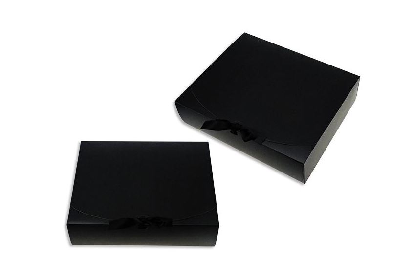Black Gift Box With Ribbon 31cm x 25cm x 8cm - Click Image to Close