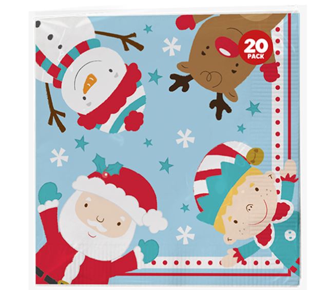 Christmas Cute Kids 3Ply Paper Napkins 20 Pack - Click Image to Close