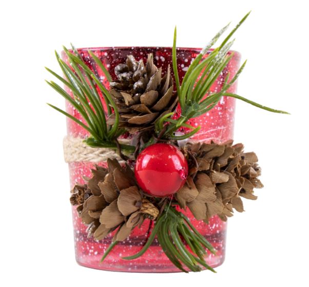 Christmas Glass Candle Holder - Click Image to Close