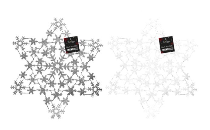 Silver & White Acrylic Snowflake 32cm - Click Image to Close