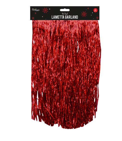 Red Lametta Garland 1.2M - Click Image to Close