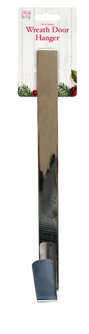 Christmas Silver Wreath Door Hanger - Click Image to Close