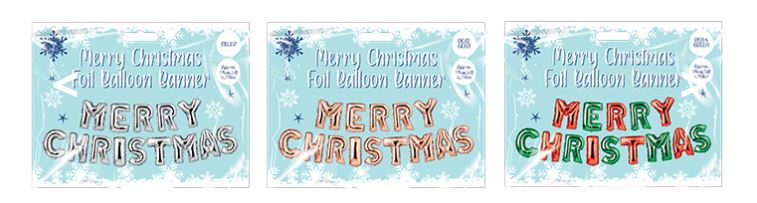 Merry Christmas Balloon Banner - Click Image to Close