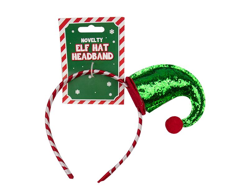Sequin Elf Hat Headband - Click Image to Close